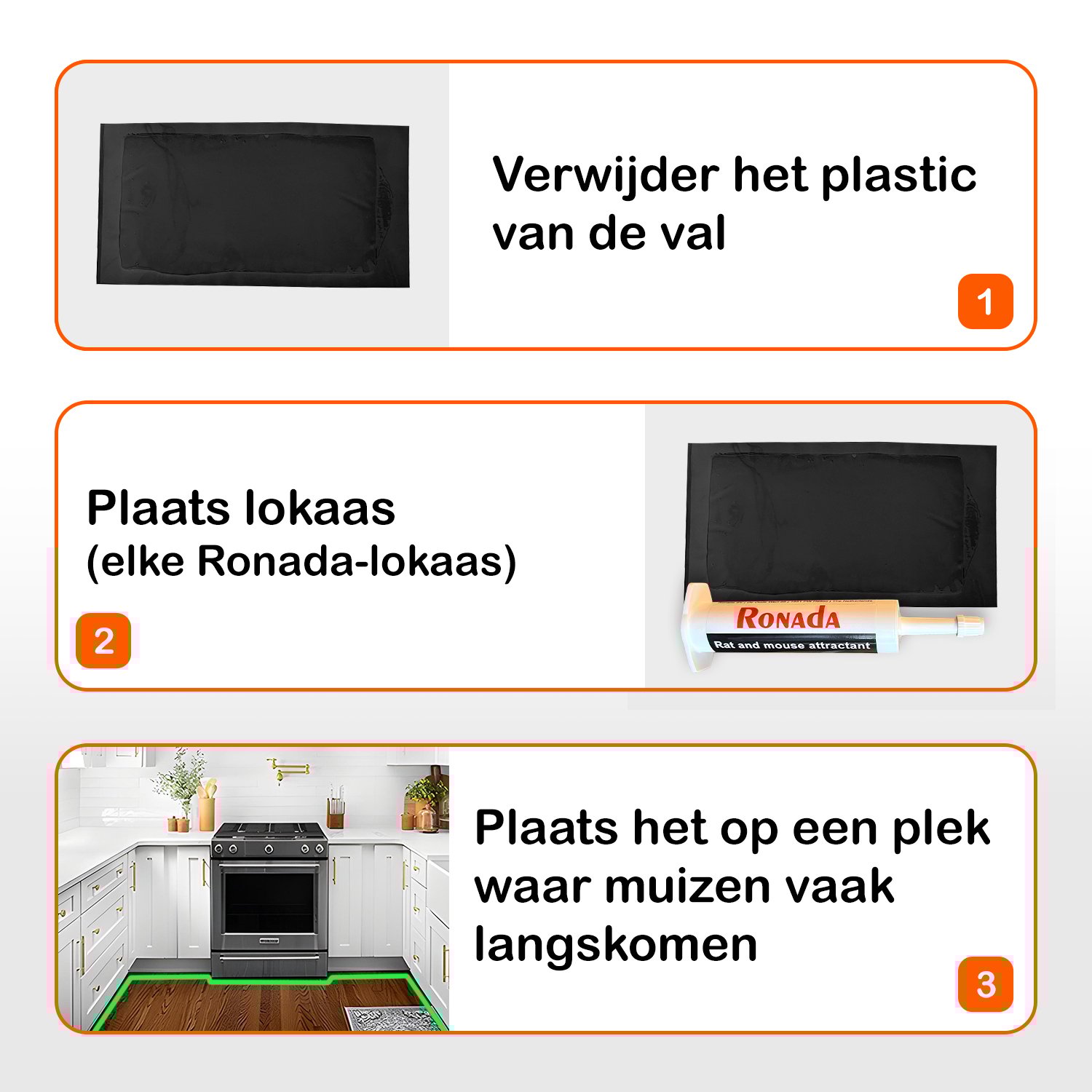 Muizen lijmplanken Trapper RTM Zwart (72 stuks) - Afbeelding 5