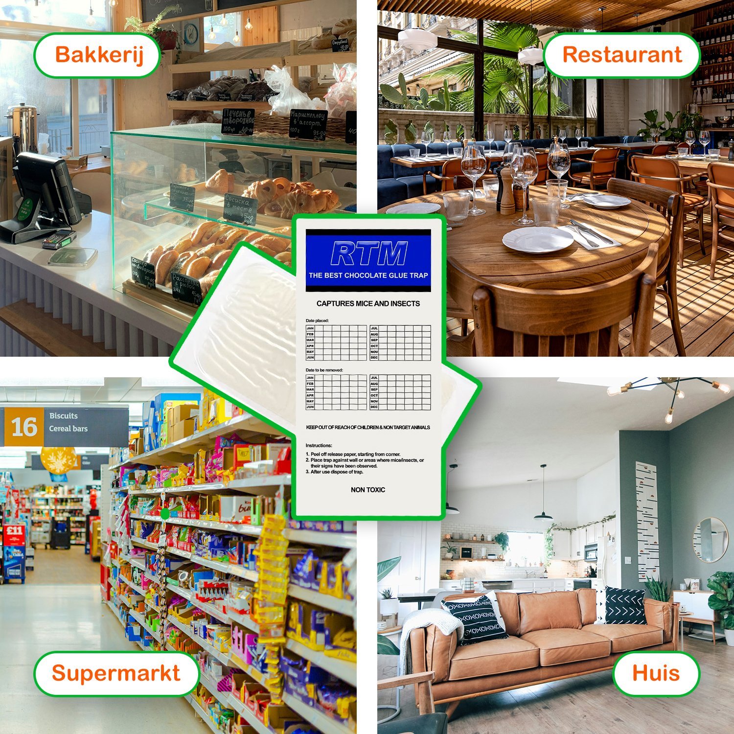 Muizen lijmplanken Trapper RTM chocolade (10 stuks) - Afbeelding 3