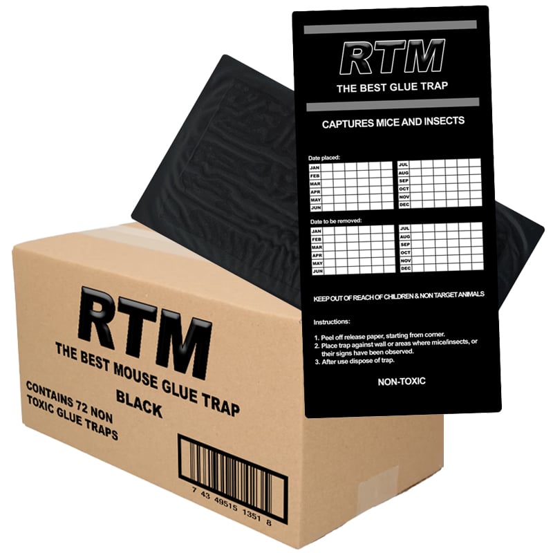 Muizen lijmplanken Trapper RTM Zwart (72 stuks)