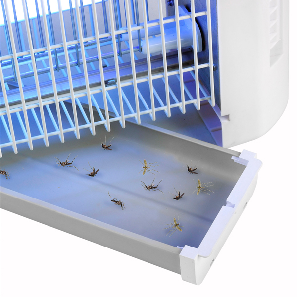 Witte vliegenlamp opvangbak